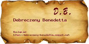 Debreczeny Benedetta névjegykártya
