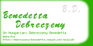 benedetta debreczeny business card